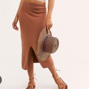Free People  Skyline  Midi Skirt Sz L